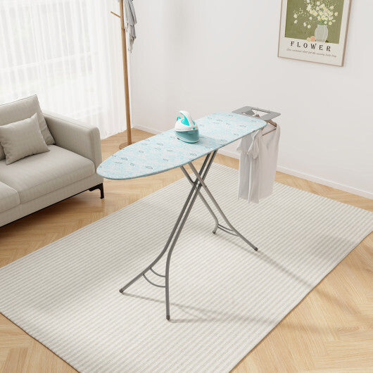 Foldable Ironing Board with Iron Rest and Adjustable Height-Turquoise LuxuryLifeWay Online Store