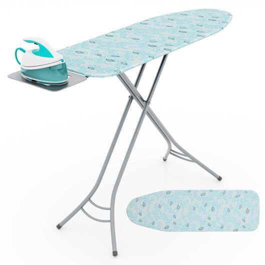 Foldable Ironing Board with Iron Rest and Adjustable Height-Turquoise LuxuryLifeWay Online Store