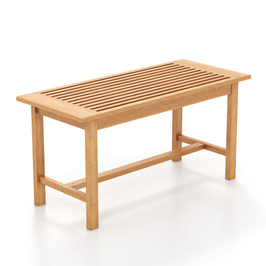 Patio Coffee Table 36 Inch Rectangular Outside Side Table with Slatted Tabletop LuxuryLifeWay Online Store