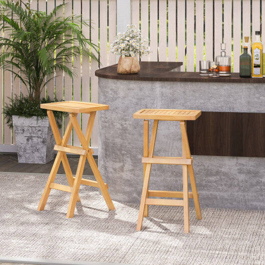 Set of 2 No Assembly Outdoor Bar Stools with Countered Seat LuxuryLifeWay Online Store