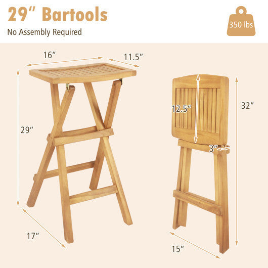 Set of 2 No Assembly Outdoor Bar Stools with Countered Seat LuxuryLifeWay Online Store