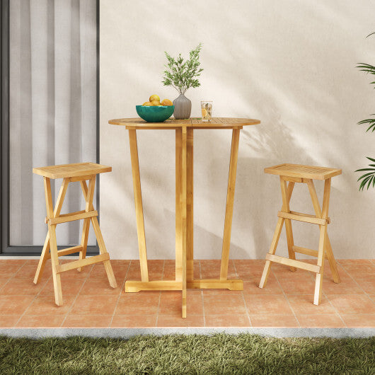 Set of 2 No Assembly Outdoor Bar Stools with Countered Seat LuxuryLifeWay Online Store