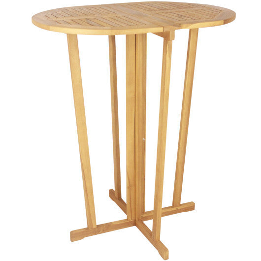 Outdoor Folding Bar Table with Oval Tabletop and Cross Base LuxuryLifeWay Online Store