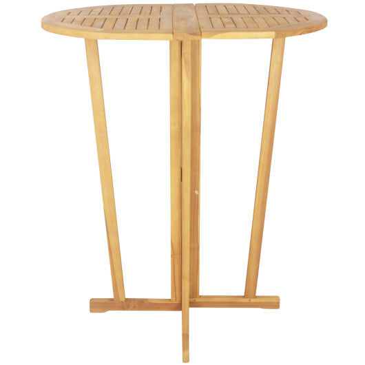 Outdoor Folding Bar Table with Oval Tabletop and Cross Base LuxuryLifeWay Online Store