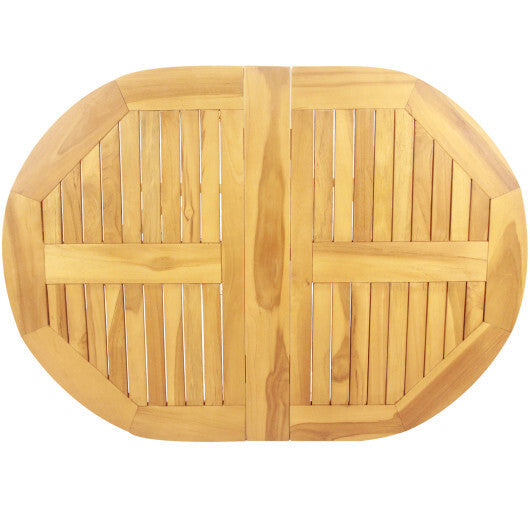 Outdoor Folding Bar Table with Oval Tabletop and Cross Base LuxuryLifeWay Online Store