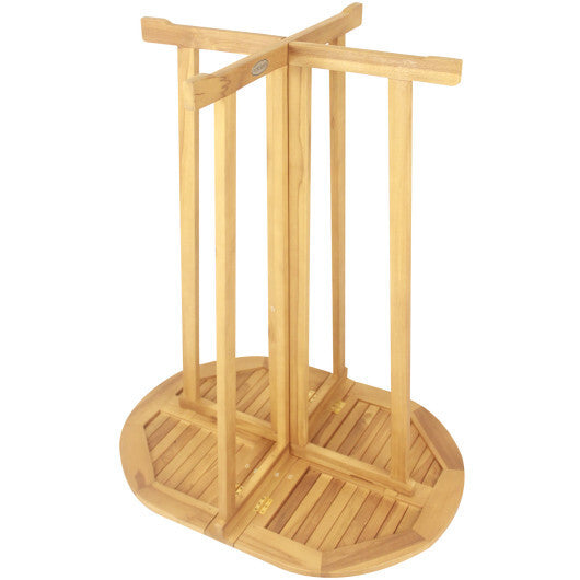 Outdoor Folding Bar Table with Oval Tabletop and Cross Base LuxuryLifeWay Online Store