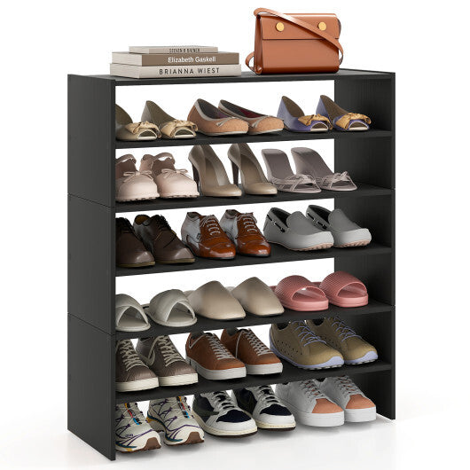 6-tier Shoe Rack with Anti-tipping Device for Entryway-Rustic Brown LuxuryLifeWay Online Store