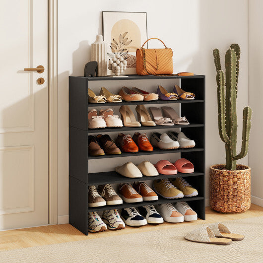 6-tier Shoe Rack with Anti-tipping Device for Entryway-Rustic Brown LuxuryLifeWay Online Store