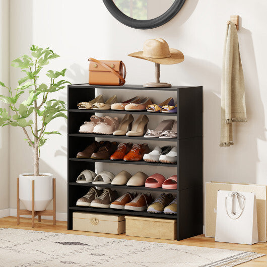 6-tier Shoe Rack with Anti-tipping Device for Entryway-Rustic Brown LuxuryLifeWay Online Store