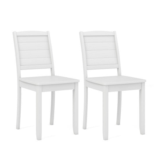 Wood Dining Chair Set of 2 Armless Kitchen Chairs with Rubber Wood Legs-Black