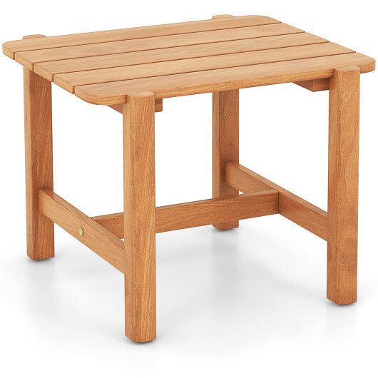 Patio Teak Wood Side Table with Slatted Tabletop for Yard LuxuryLifeWay Online Store