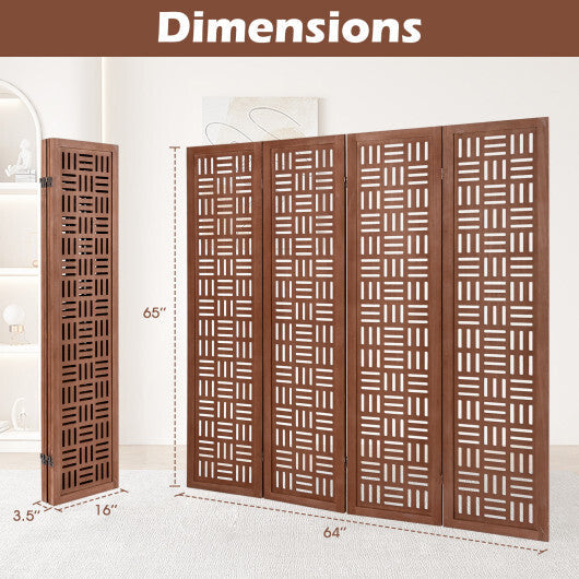 6-Panel Solid Wood Room Divider Folding Partition Stand LuxuryLifeWay Online Store