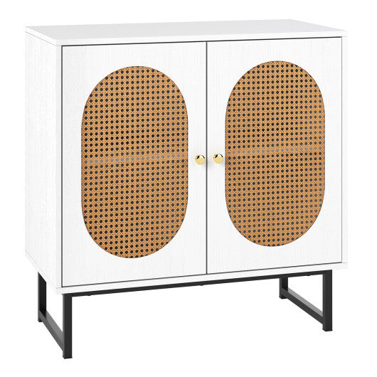 Buffet Cabinet Rattan Storage Cabinet with 2 Doors and Adjustable Shelf-Natural LuxuryLifeWay Online Store
