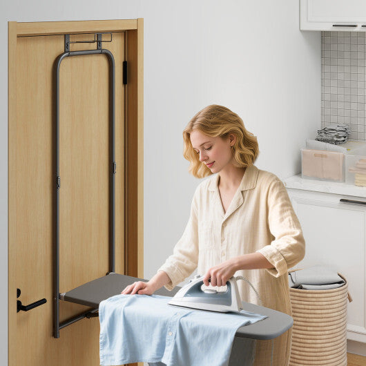 Over the Door Ironing Board Space-Saving Metal Hanging Ironing Board-Gray LuxuryLifeWay Online Store