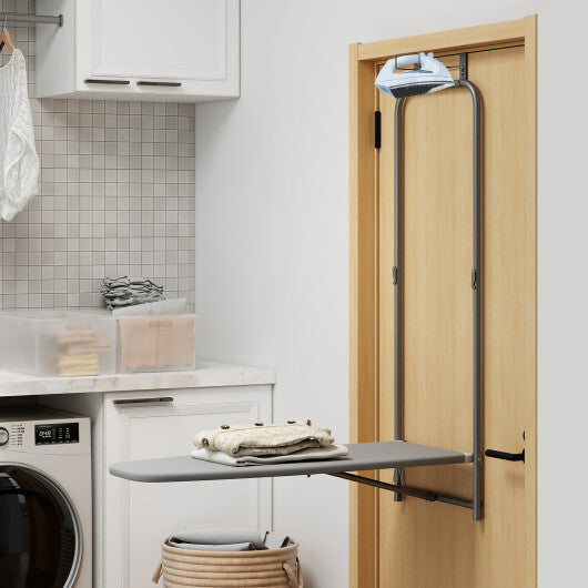 Over the Door Ironing Board Space-Saving Metal Hanging Ironing Board-Gray LuxuryLifeWay Online Store