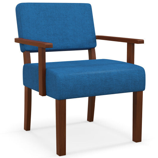 Linen Accent Chair Living Room Chair with Soft Padded Seat and Backrest-Blue LuxuryLifeWay Online Store