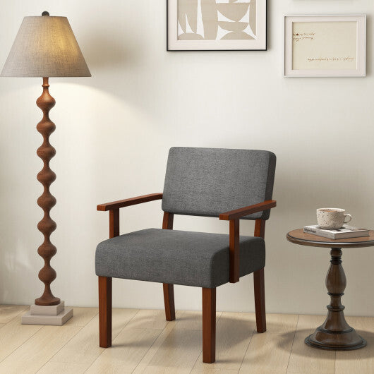 Linen Accent Chair Living Room Chair with Soft Padded Seat and Backrest-Blue LuxuryLifeWay Online Store