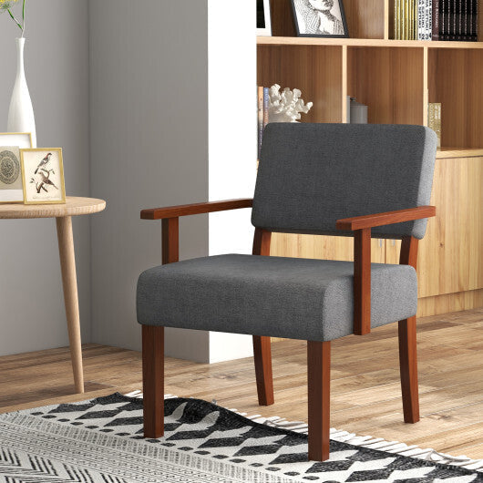 Linen Accent Chair Living Room Chair with Soft Padded Seat and Backrest-Blue LuxuryLifeWay Online Store