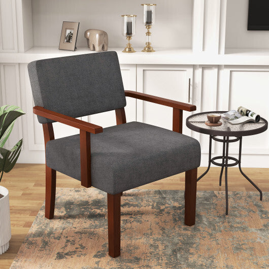 Linen Accent Chair Living Room Chair with Soft Padded Seat and Backrest-Blue LuxuryLifeWay Online Store