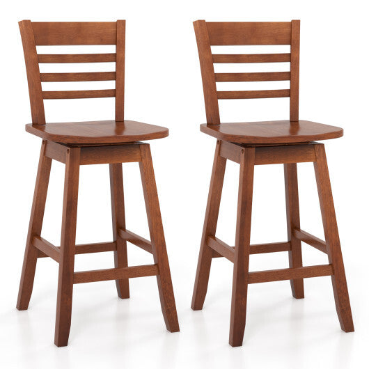 Counter Height Barstools Set of 2 with Footrest for Kitchen Island Bar-Walnut LuxuryLifeWay Online Store
