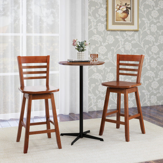 Counter Height Barstools Set of 2 with Footrest for Kitchen Island Bar-Walnut LuxuryLifeWay Online Store