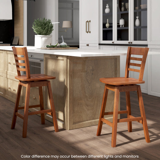 Counter Height Barstools Set of 2 with Footrest for Kitchen Island Bar-Walnut LuxuryLifeWay Online Store