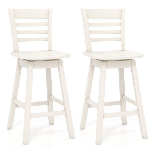 Counter Height Barstools Set of 2 with Footrest for Kitchen Island Bar-Walnut LuxuryLifeWay Online Store