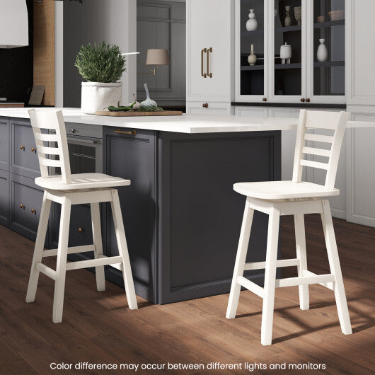 Counter Height Barstools Set of 2 with Footrest for Kitchen Island Bar-Walnut LuxuryLifeWay Online Store