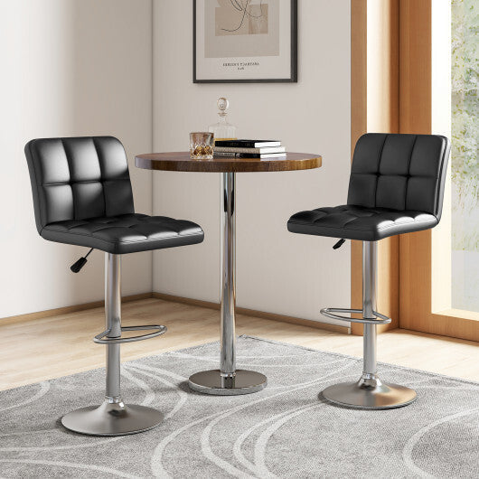 Modern Bat Stools Set of 2 with Back and Heavy-duty Metal Base and Footrest-Black LuxuryLifeWay Online Store