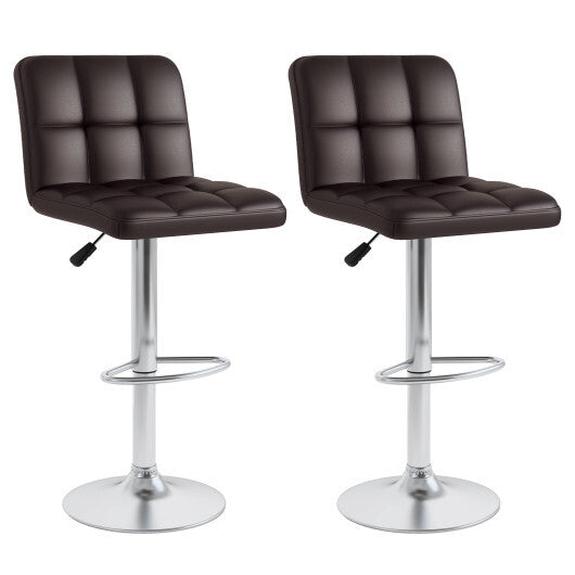 Modern Bat Stools Set of 2 with Back and Heavy-duty Metal Base and Footrest-Black LuxuryLifeWay Online Store