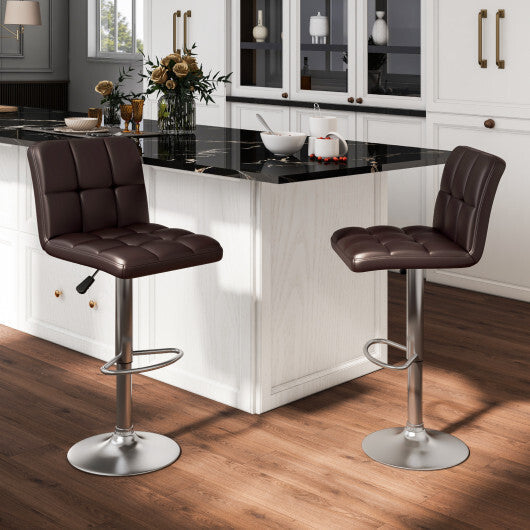 Modern Bat Stools Set of 2 with Back and Heavy-duty Metal Base and Footrest-Black LuxuryLifeWay Online Store