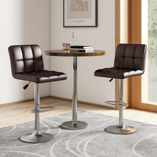 Modern Bat Stools Set of 2 with Back and Heavy-duty Metal Base and Footrest-Black LuxuryLifeWay Online Store