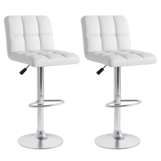 Modern Bat Stools Set of 2 with Back and Heavy-duty Metal Base and Footrest-Black LuxuryLifeWay Online Store