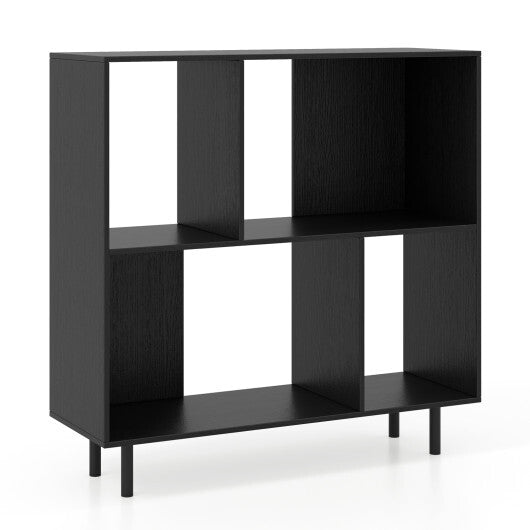 Open Shelf Bookcase with 4 Compartments-Black LuxuryLifeWay Online Store