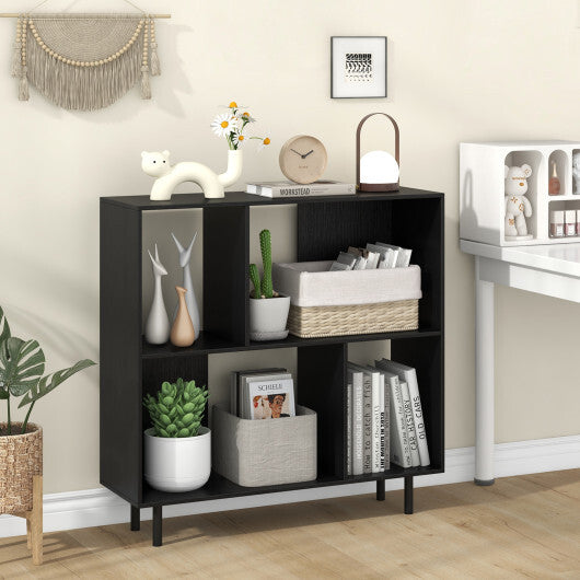 Open Shelf Bookcase with 4 Compartments-Black LuxuryLifeWay Online Store