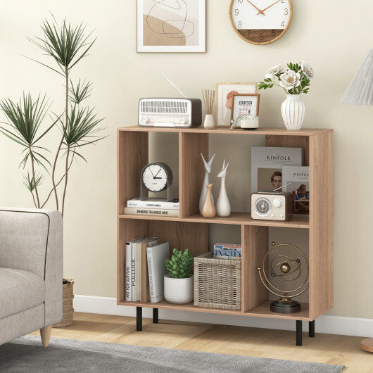 Open Shelf Bookcase with 4 Compartments-Black LuxuryLifeWay Online Store