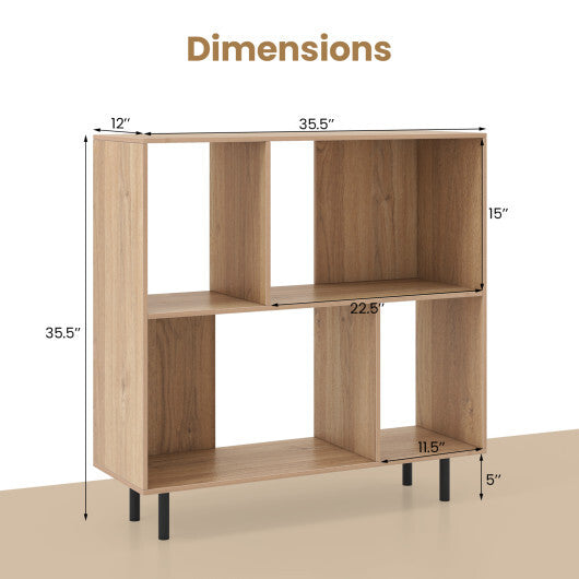 Open Shelf Bookcase with 4 Compartments-Black LuxuryLifeWay Online Store