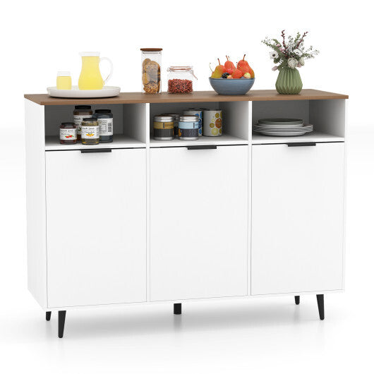 Sideboard Buffet Cabinet Kitchen Storage Cabinet with 5-Position Adjustable Shelves-White LuxuryLifeWay Online Store