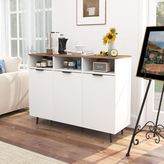 Sideboard Buffet Cabinet Kitchen Storage Cabinet with 5-Position Adjustable Shelves-White LuxuryLifeWay Online Store