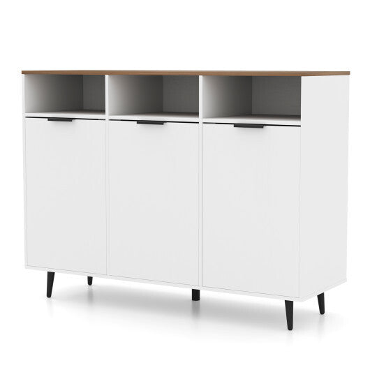 Sideboard Buffet Cabinet Kitchen Storage Cabinet with 5-Position Adjustable Shelves-White LuxuryLifeWay Online Store