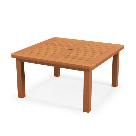 Patio Coffee Table with Umbrella Hole and Teak Oil Finish LuxuryLifeWay Online Store