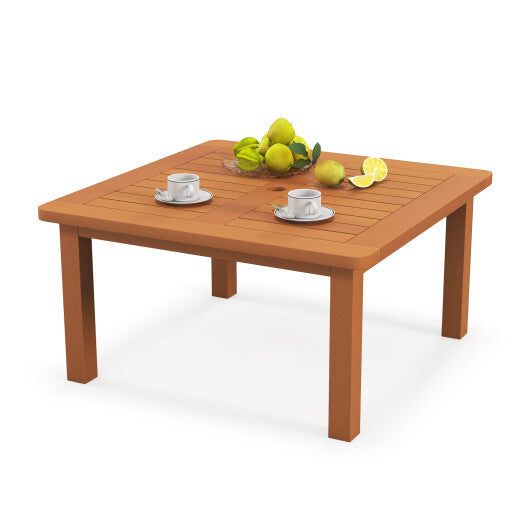 Patio Coffee Table with Umbrella Hole and Teak Oil Finish LuxuryLifeWay Online Store