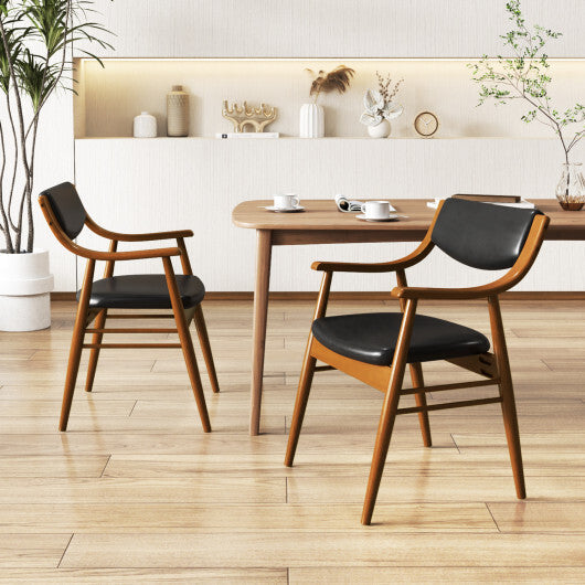 Wooden Dining Chair Set of 2 with Padded Seat and Back-Black LuxuryLifeWay Online Store