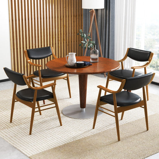 Wooden Dining Chair Set of 2 with Padded Seat and Back-Black LuxuryLifeWay Online Store