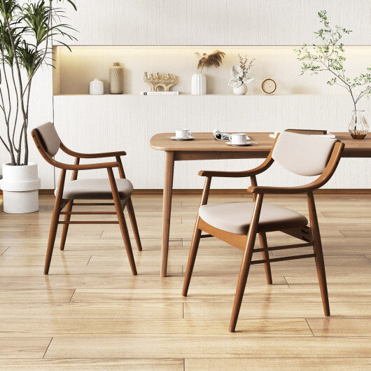 Wooden Dining Chair Set of 2 with Padded Seat and Back-Black LuxuryLifeWay Online Store