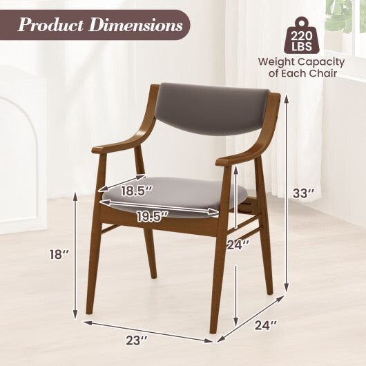 Wooden Dining Chair Set of 2 with Padded Seat and Back-Black LuxuryLifeWay Online Store