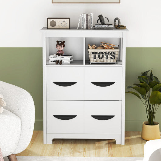 24 Inch Floor Cabinet with 2 Open Compartments and 2 Drawers-White LuxuryLifeWay Online Store