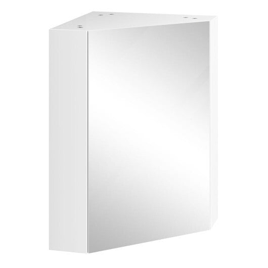 Corner Medicine Cabinet with Mirror with Open Mirror Door and Adjustable Shelf-Brown LuxuryLifeWay Online Store