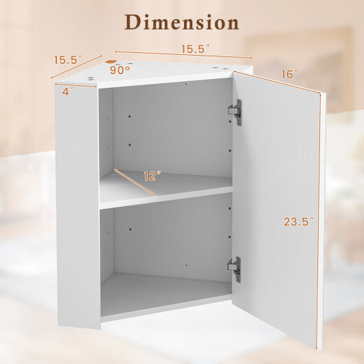 Corner Medicine Cabinet with Mirror with Open Mirror Door and Adjustable Shelf-Brown LuxuryLifeWay Online Store