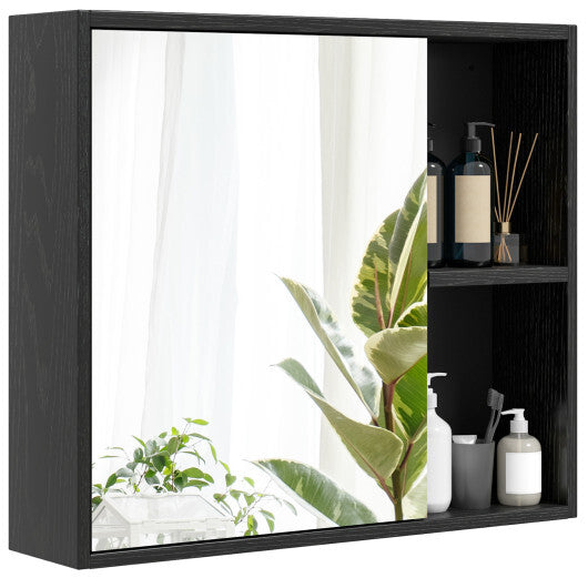 Bathroom Medicine Cabinet with Single Mirror Door-Black - Color: Black LuxuryLifeWay Online Store